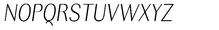 Rundale Round Extra Light Condensed Italic Font UPPERCASE