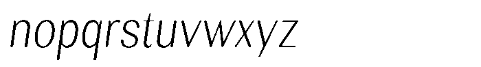 Rundale Round Extra Light Condensed Italic Font LOWERCASE