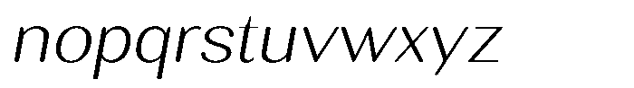 Rundale Round Extra Light Exp Italic Font LOWERCASE