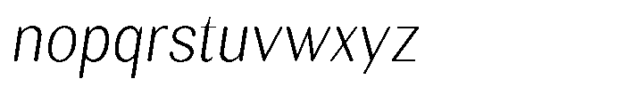 Rundale Round Extra Light Sem Condensed Italic Font LOWERCASE