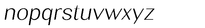 Rundale Round Extra Light Sem Exp Italic Font LOWERCASE