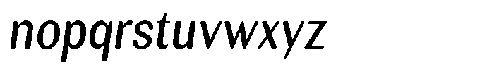 Rundale Round Medium Condensed Italic Font LOWERCASE