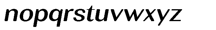 Rundale Round Medium Exp Italic Font LOWERCASE