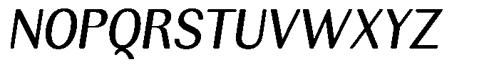 Rundale Round Medium Sem Condensed Italic Font UPPERCASE