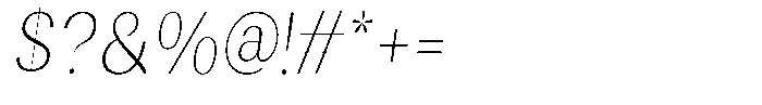 Rundale Round Thin Condensed Italic Font OTHER CHARS