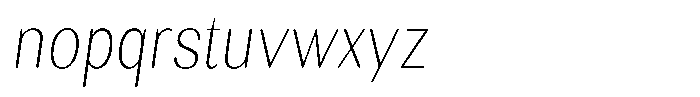 Rundale Round Thin Condensed Italic Font LOWERCASE