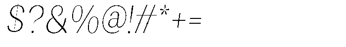 Rundale Thin Condensed Italic Font OTHER CHARS