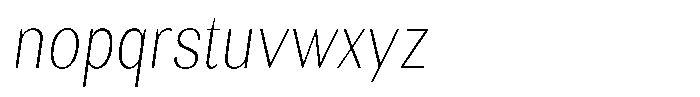 Rundale Thin Condensed Italic Font LOWERCASE