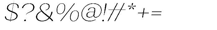 Rundale Thin Expanded Italic Font OTHER CHARS