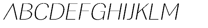 Rundale Thin Expanded Italic Font UPPERCASE