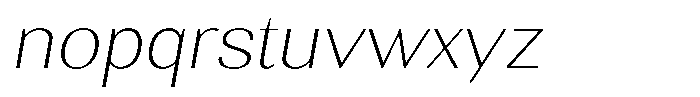 Rundale Thin Expanded Italic Font LOWERCASE