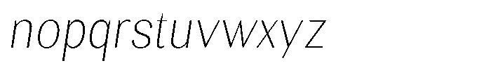 Rundale Thin Semi Condensed Italic Font LOWERCASE