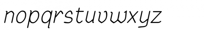 Rundig Pencil Thin Italic Font LOWERCASE