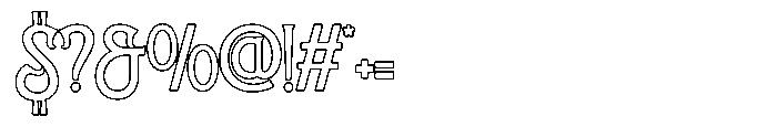 Rusther Outline Font OTHER CHARS