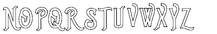 Rusther Outline Font UPPERCASE