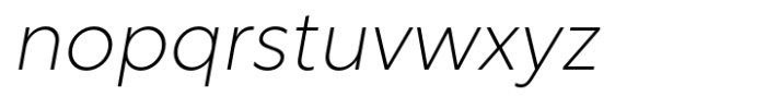 Rustica Extra Light Italic Font LOWERCASE