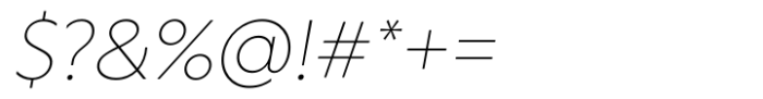 Rustica Thin Italic Font OTHER CHARS