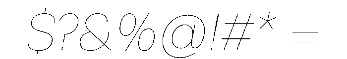 Runda HairlineItalic Instance Font OTHER CHARS