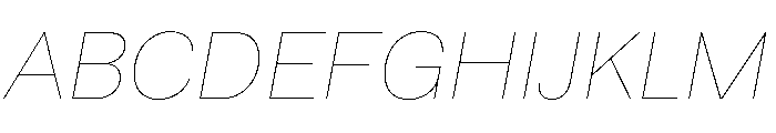 Runda HairlineItalic Instance Font UPPERCASE