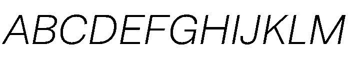 Runda LightItalic Instance Font UPPERCASE