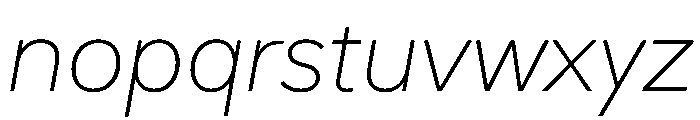 Sarvatrik Latin VF Thin Italic Font LOWERCASE