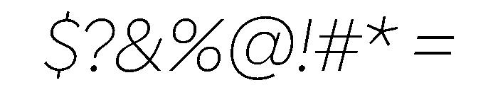 Sarvatrik Latin Variable Thin Italic Font OTHER CHARS