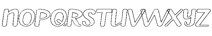 Sample Handmade Outline Regular Font UPPERCASE