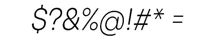 Santhor ExtLt Cond Slant Font OTHER CHARS