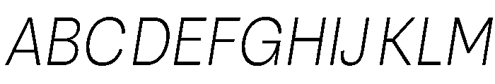 Santhor ExtLt Cond Slant Font UPPERCASE