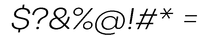 Santhor ExtLt Exp Slant Font OTHER CHARS