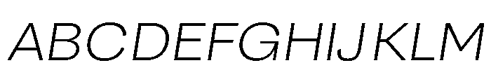 Santhor ExtLt Exp Slant Font UPPERCASE