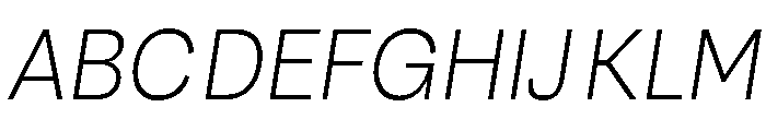 Santhor ExtLt SemiCond Slant Font UPPERCASE