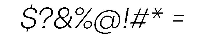 Santhor Extra Light Slant Font OTHER CHARS