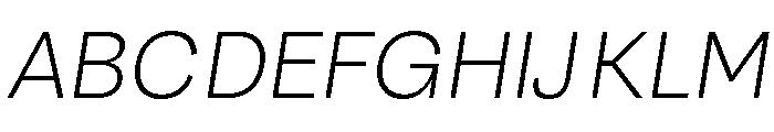 Santhor Extra Light Slant Font UPPERCASE