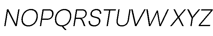 Santhor Extra Light Slant Font UPPERCASE
