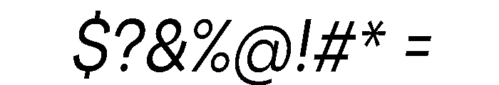 Santhor Light Condensed Slant Font OTHER CHARS
