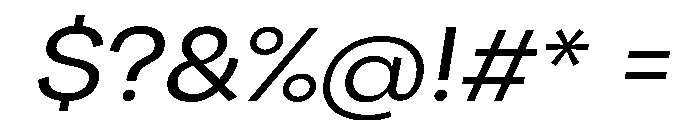 Santhor Light Expanded Slant Font OTHER CHARS