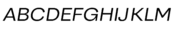 Santhor Light Expanded Slant Font UPPERCASE