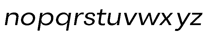 Santhor Light Expanded Slant Font LOWERCASE