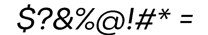 Santhor Light SemExp Slant Font OTHER CHARS