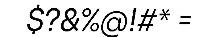 Santhor Light SemiCond Slant Font OTHER CHARS