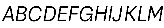 Santhor Light SemiCond Slant Font UPPERCASE