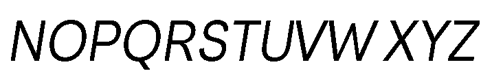 Santhor Light SemiCond Slant Font UPPERCASE
