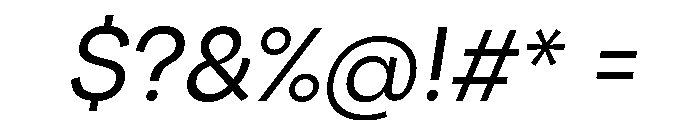 Santhor Light Slant Font OTHER CHARS