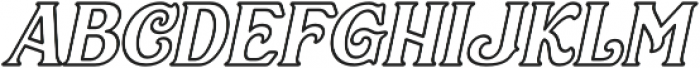 Sacred Bridge Outline Italic otf (400) Font LOWERCASE