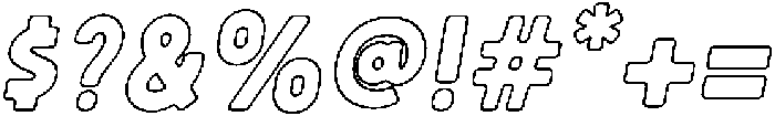 Sandport Narrow Bold Out It otf (700) Font OTHER CHARS