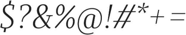 Saya Serif FY Light Italic otf (300) Font OTHER CHARS