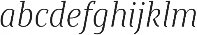 Saya Serif FY Light Italic otf (300) Font LOWERCASE