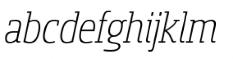 Sancoale Slab Condensed Light Italics Font LOWERCASE