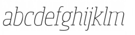 Sancoale Slab Condensed Thin Italics Font LOWERCASE
